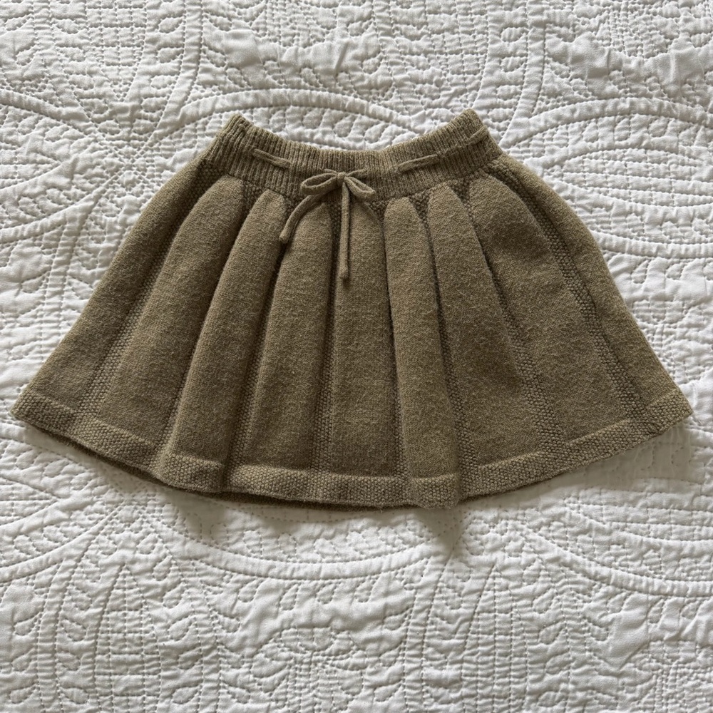 ZARA Toddler Girls Skirt Knit Pleated Sage Size 3-4 years